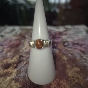 Elegant Silver, Brown Sunstone Ring